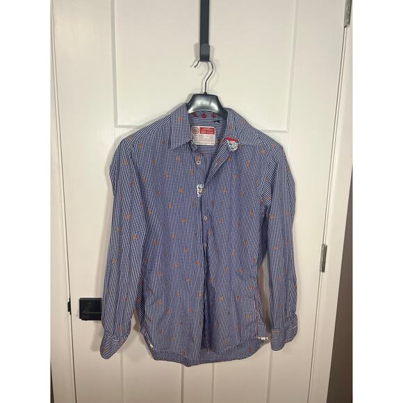Robert Graham M Blue Check Guitar Print Button Front The Freshly Laundered Shirt - Picture 3 of 7